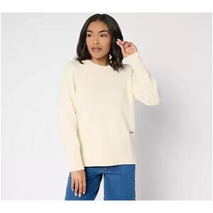 Peace Love World Cotton Crewneck Sweater w/ Color Detail Pristine XS A671316